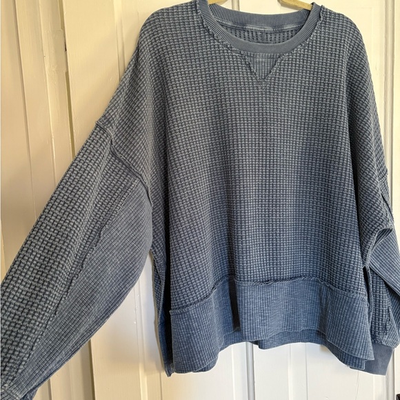 American Eagle Big Hug Crew Neck Waffle Shirt - Picture 2 of 10